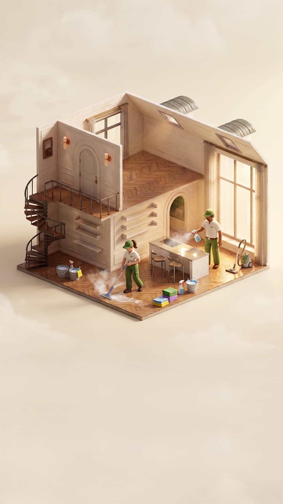 Metric Industries team preparing an apartment unit