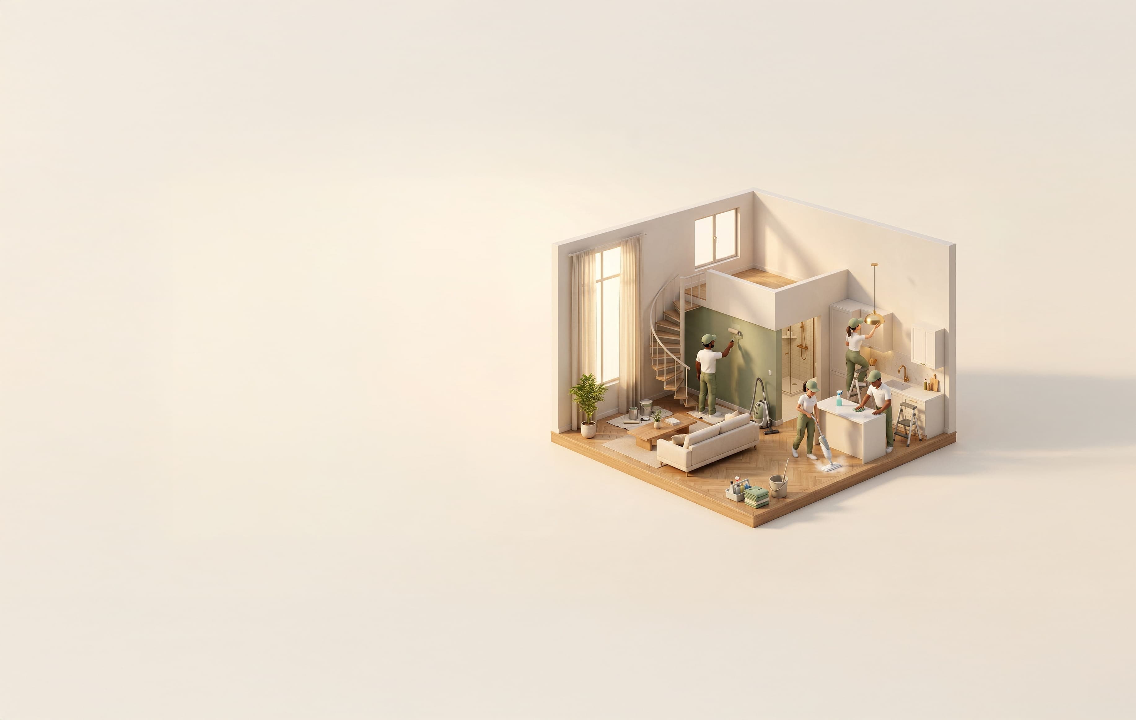 Metric Industries team preparing an apartment unit